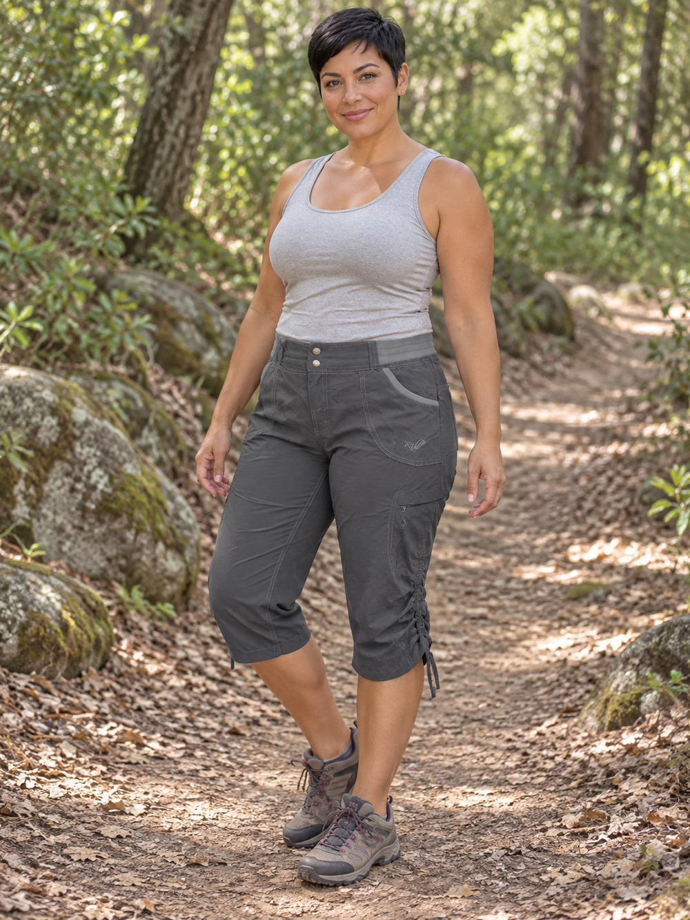 KUHL Charcoal Hiking Capri Pants with Cinch Sides Size 12
